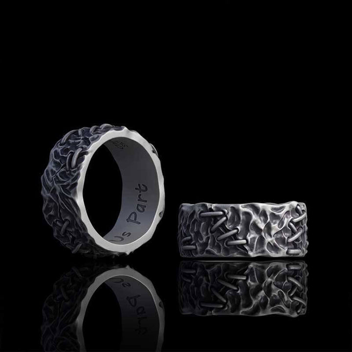 Crack Sew Knot Sterling Silver Ring | RoyalLuster.com