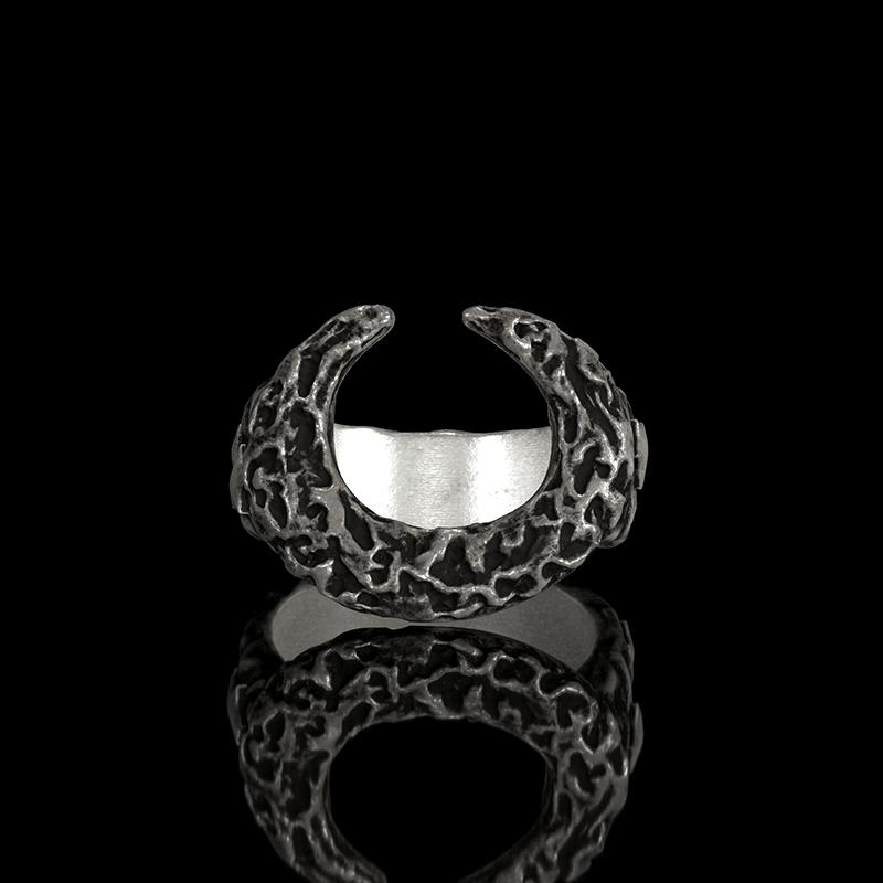 Crescent Moon 925 Sterling Silver Ring