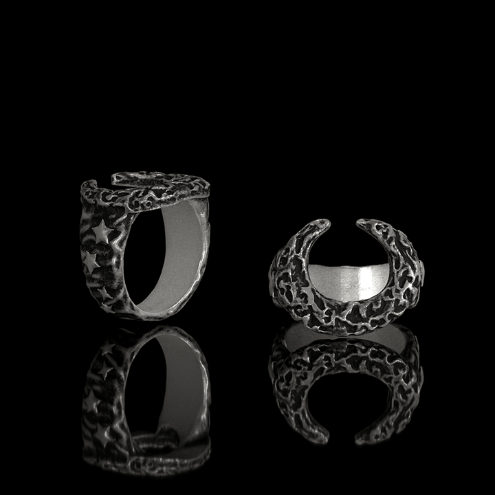 Crescent Moon 925 Sterling Silver Ring