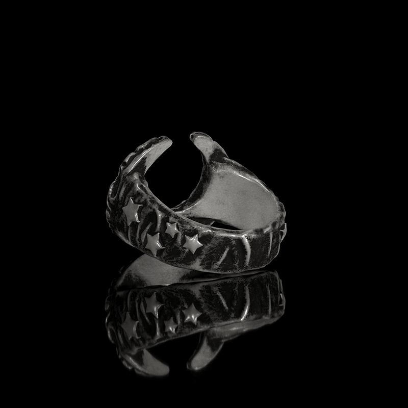 Crescent Moon 925 Sterling Silver Ring