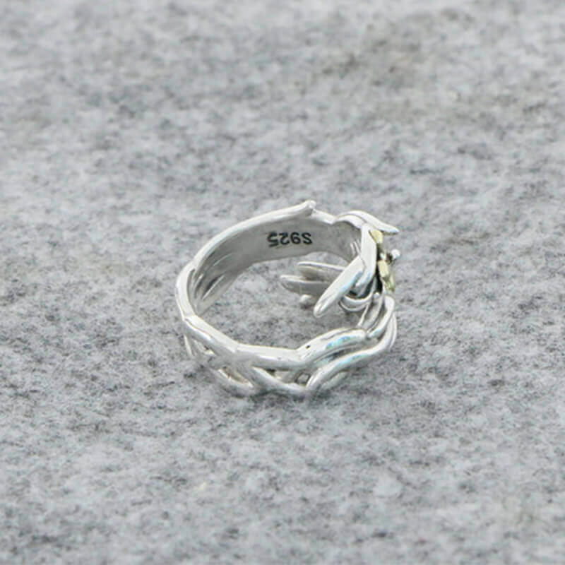 Cross Thorns 925 Sterling Silver Adjustable Ring 05 | RoyalLuster.com