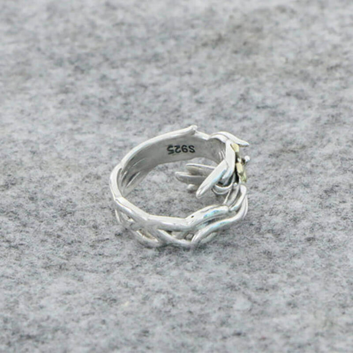 Cross Thorns 925 Sterling Silver Adjustable Ring 05 | RoyalLuster.com
