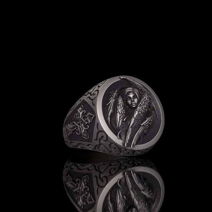 Cross Archangel Guardian Sterling Silver Ring