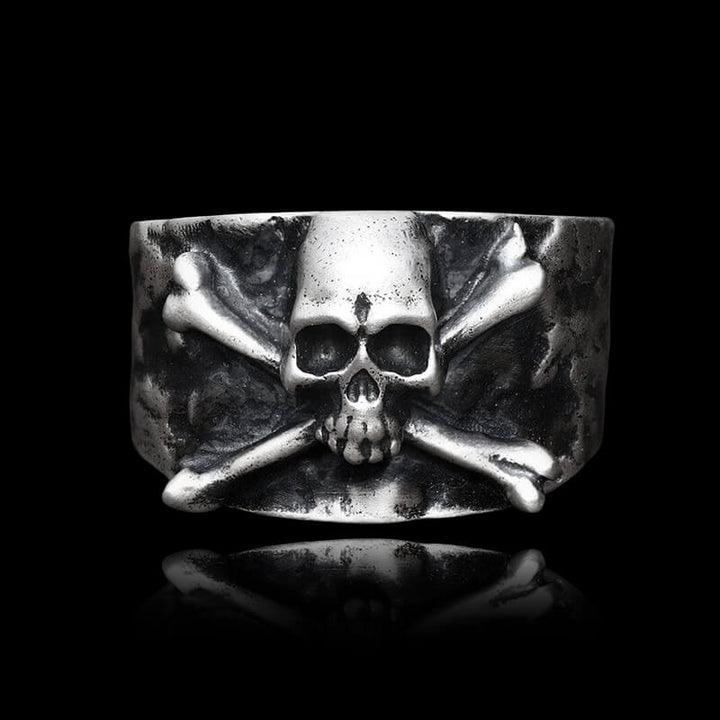 Crossbones Pirate 999 Sterling Silver Skull Ring