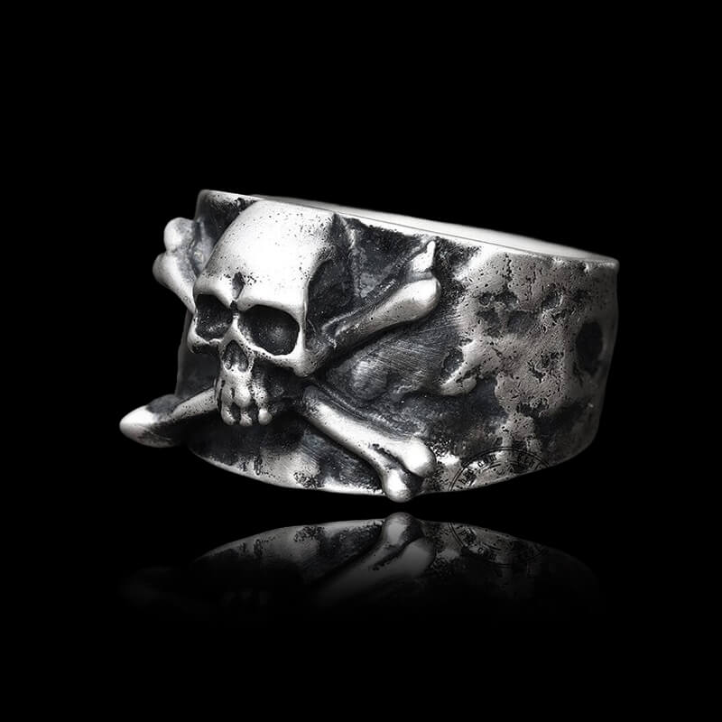 Crossbones Pirate 999 Sterling Silver Skull Ring