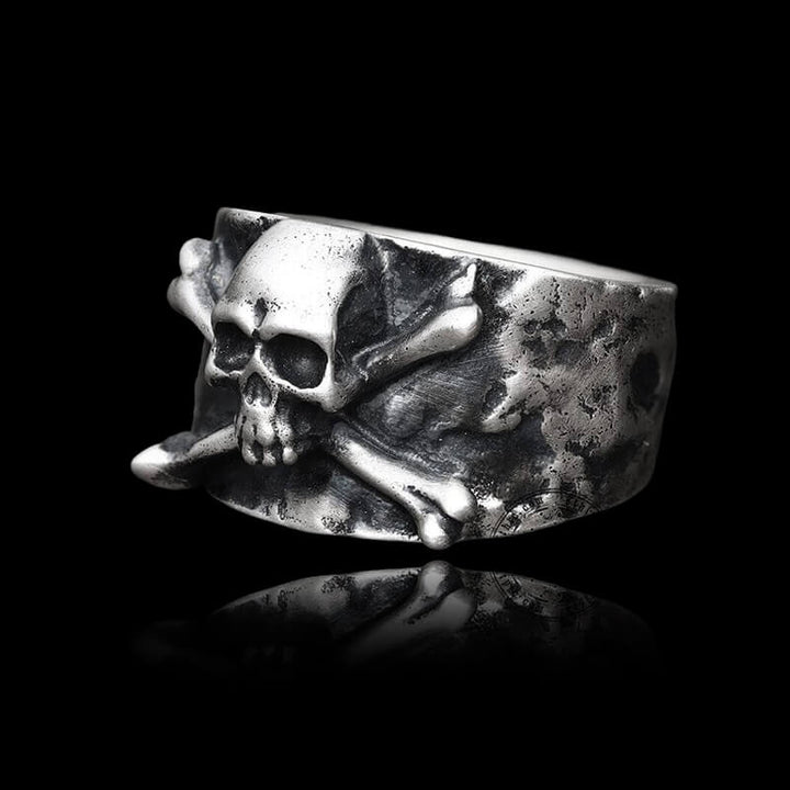 Crossbones Pirate 999 Sterling Silver Skull Ring