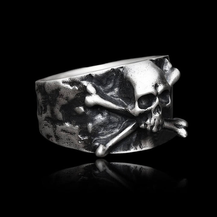 Crossbones Pirate 999 Sterling Silver Skull Ring