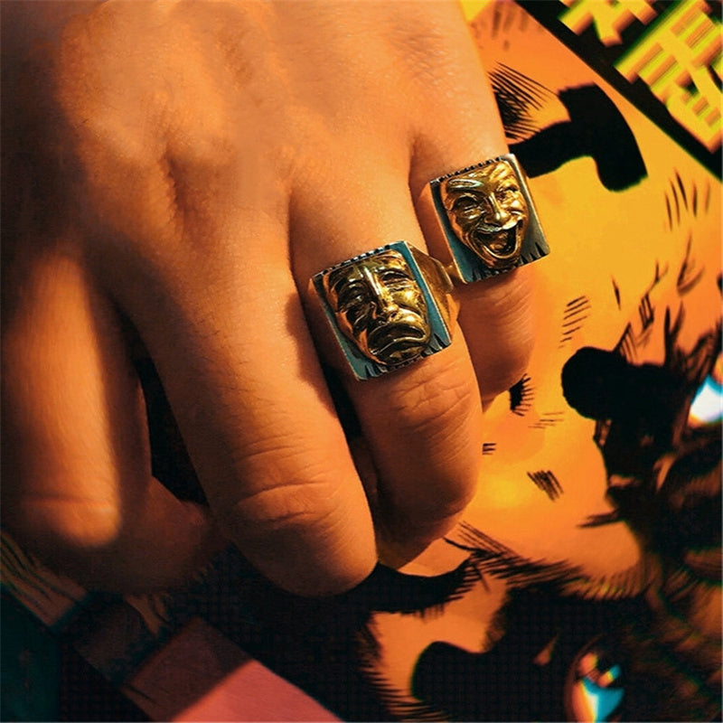 Cry Laugh 925 Sterling Silver Clown Ring 04 | RoyalLuster.com