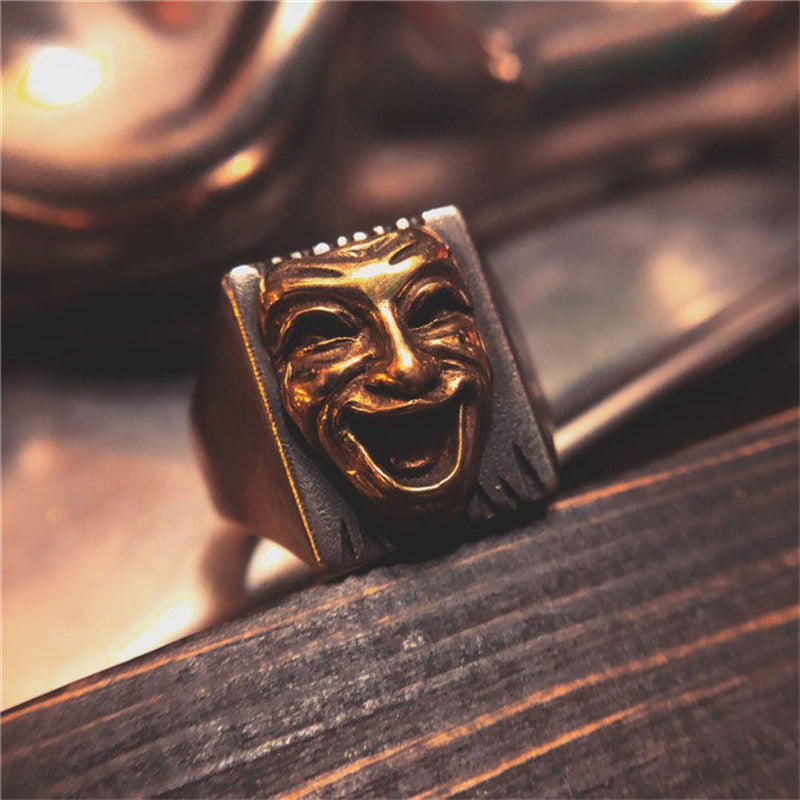 Cry Laugh 925 Sterling Silver Clown Ring