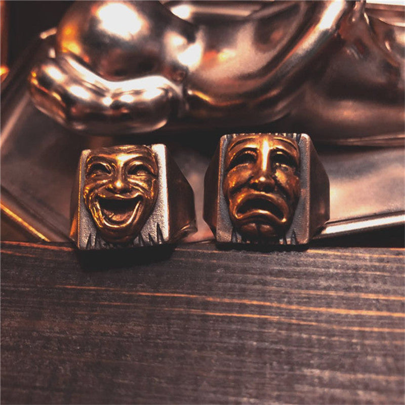Cry Laugh 925 Sterling Silver Clown Ring