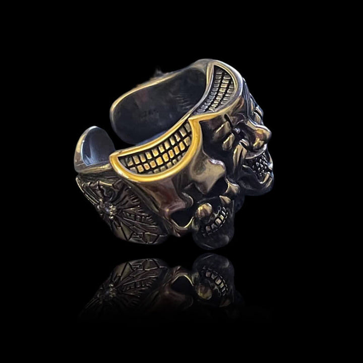 Crying And Smiling Clown 925 Sterling Silver Ring