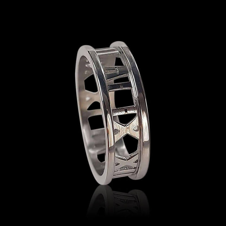 Custom Roman Numeral 925 Sterling Silver Ring 04 | RoyalLuster.com