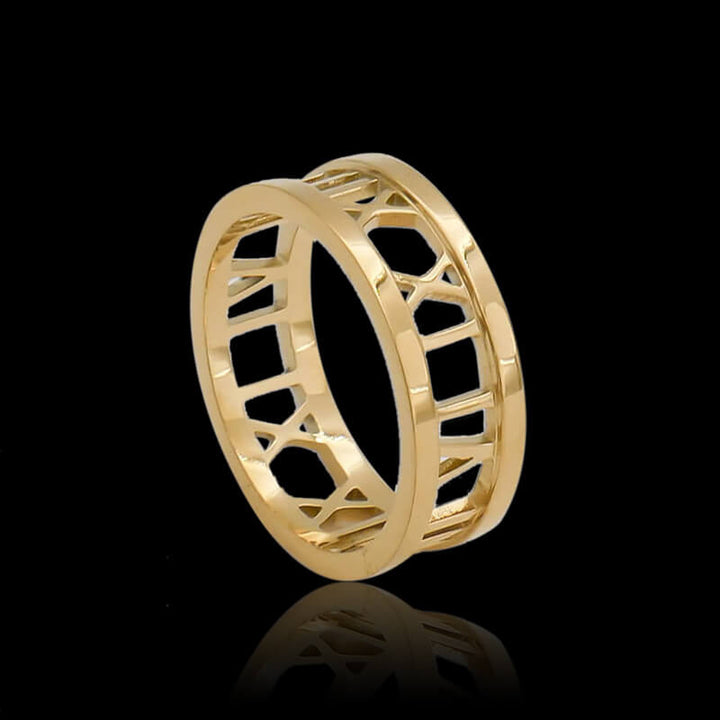 Custom Roman Numeral 925 Sterling Silver Ring 05 | RoyalLuster.com