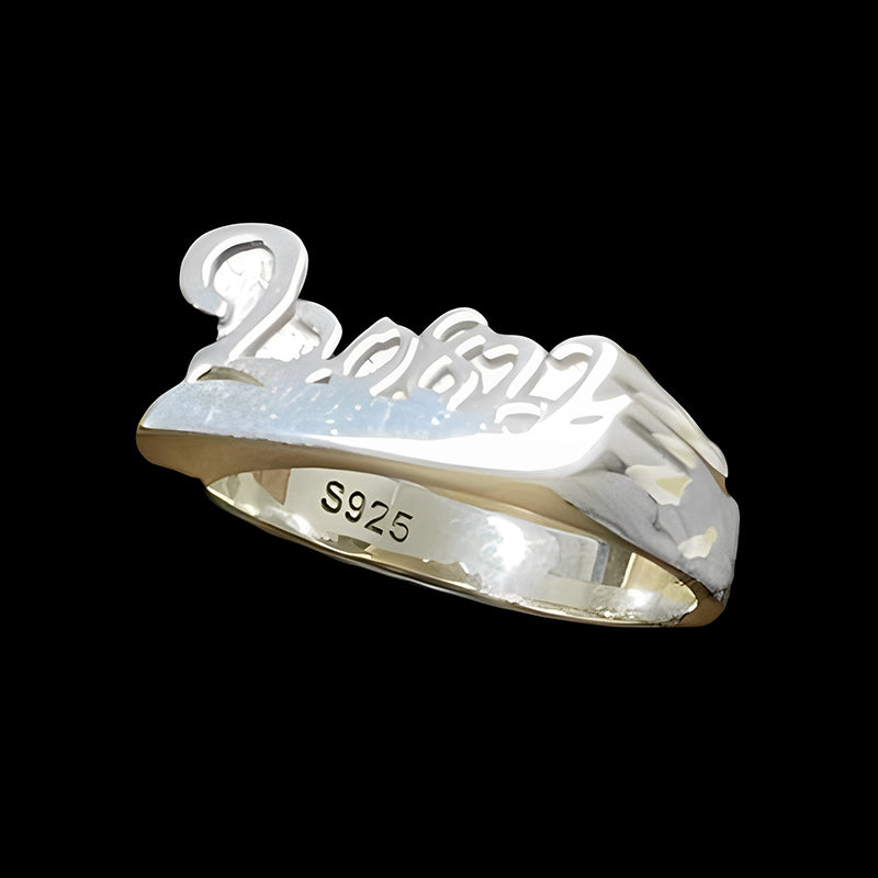 Custom 925 Sterling Silver Script Name Ring