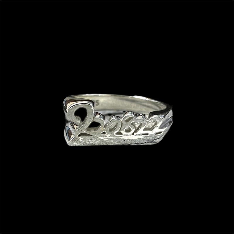Custom 925 Sterling Silver Script Name Ring