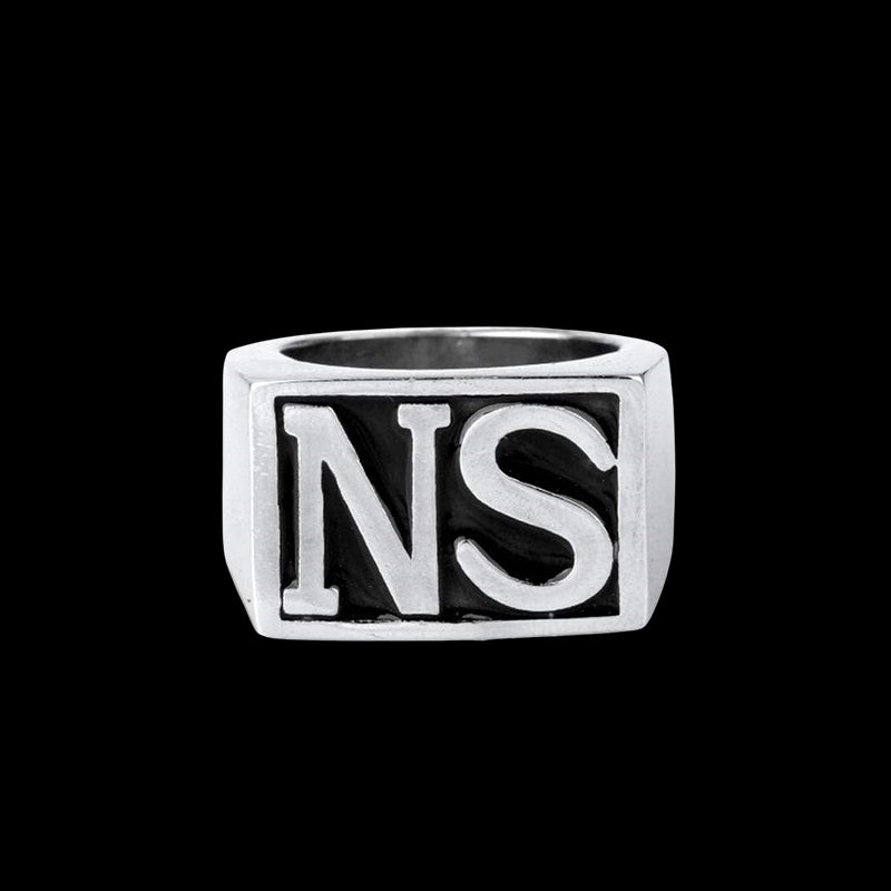 Custom Double Letter 925 Sterling Silver Ring