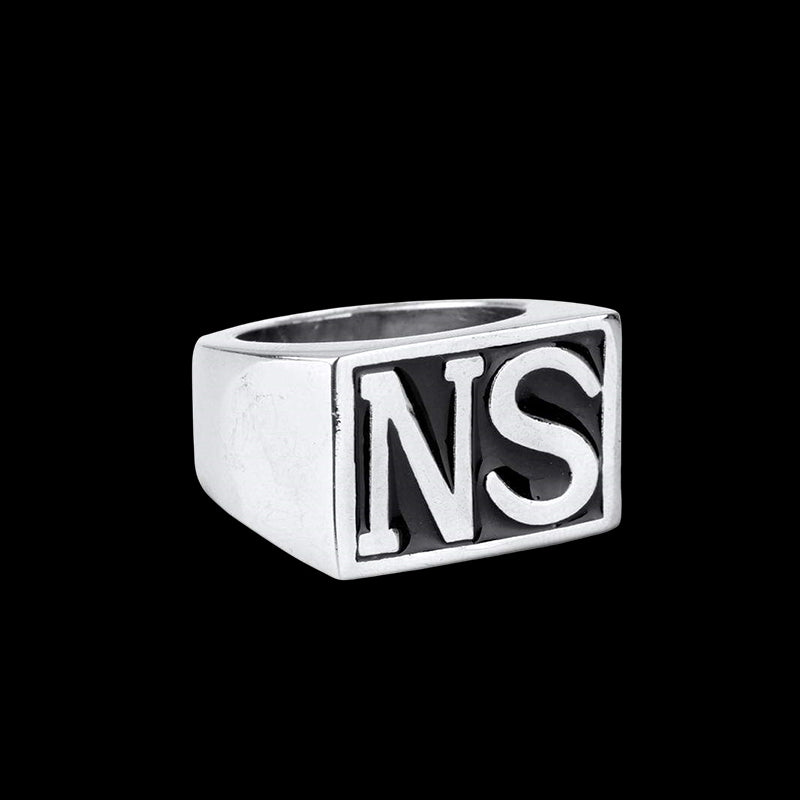 Custom Double Letter 925 Sterling Silver Ring