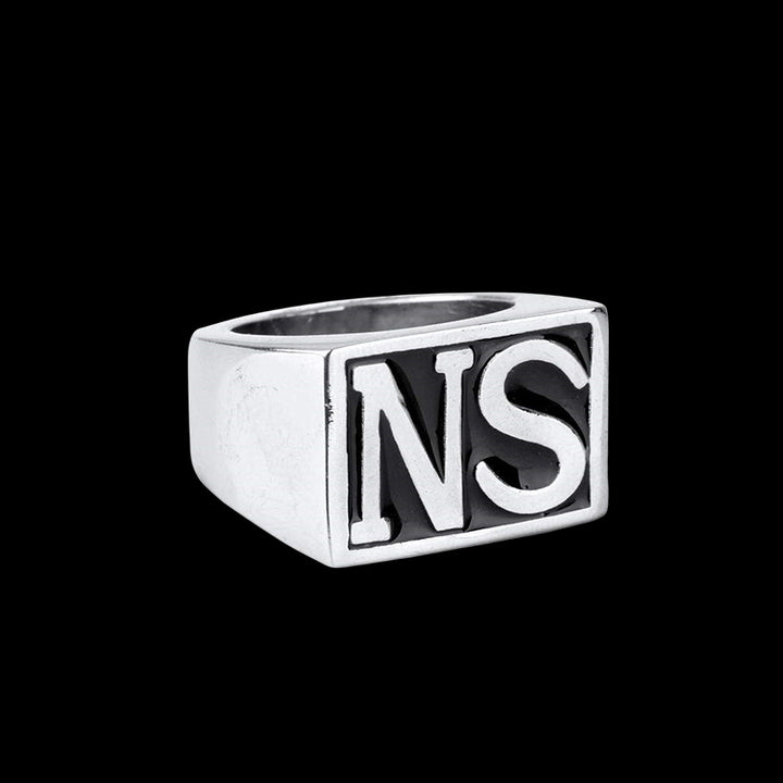 Custom Double Letter 925 Sterling Silver Ring