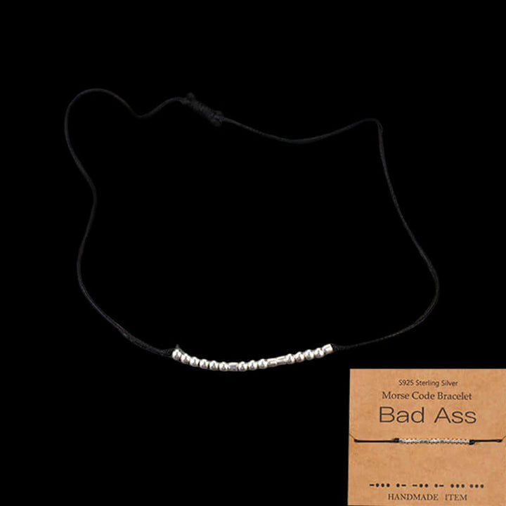 Custom Morse Code 925 Sterling Silver Bracelet