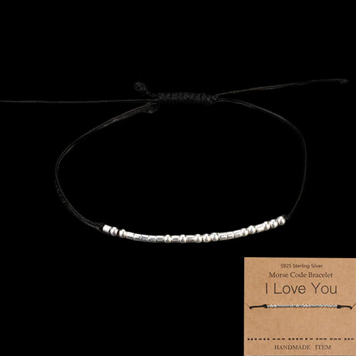 Custom Morse Code 925 Sterling Silver Bracelet