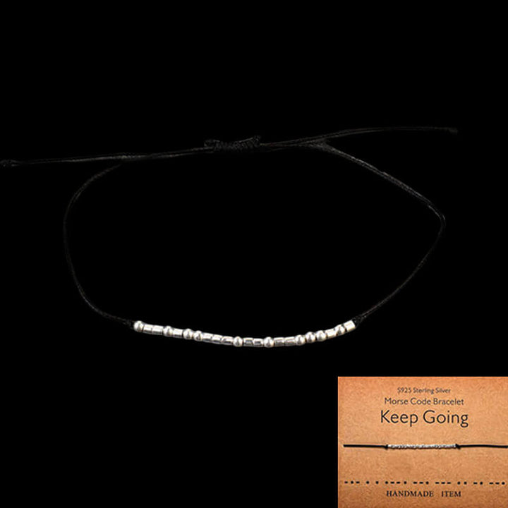 Custom Morse Code 925 Sterling Silver Bracelet