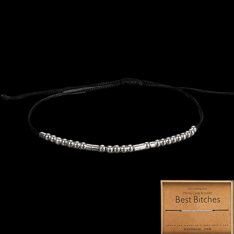 Custom Morse Code 925 Sterling Silver Bracelet