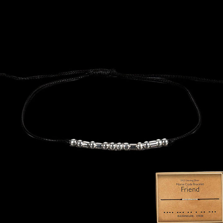 Custom Morse Code 925 Sterling Silver Bracelet