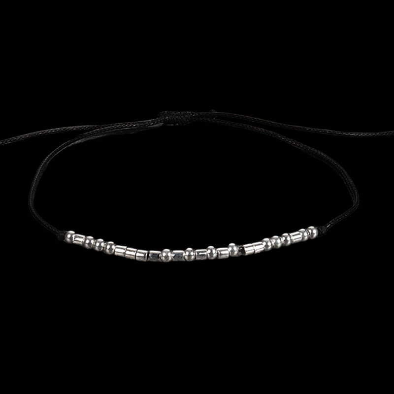 Custom Morse Code 925 Sterling Silver Bracelet