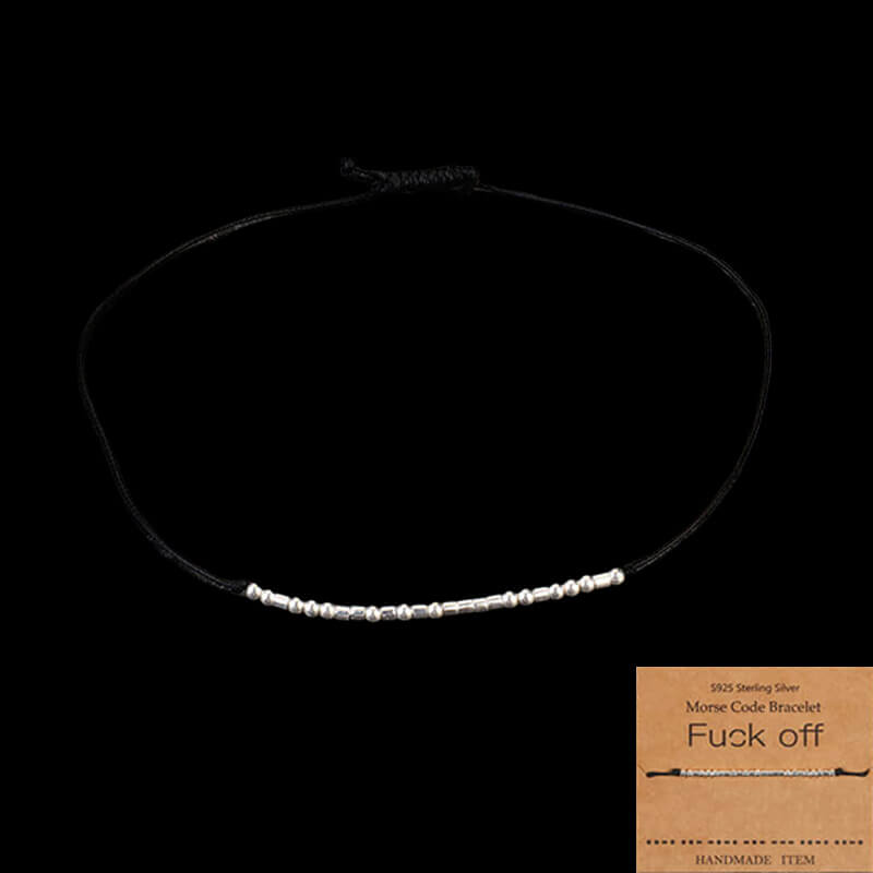 Custom Morse Code 925 Sterling Silver Bracelet