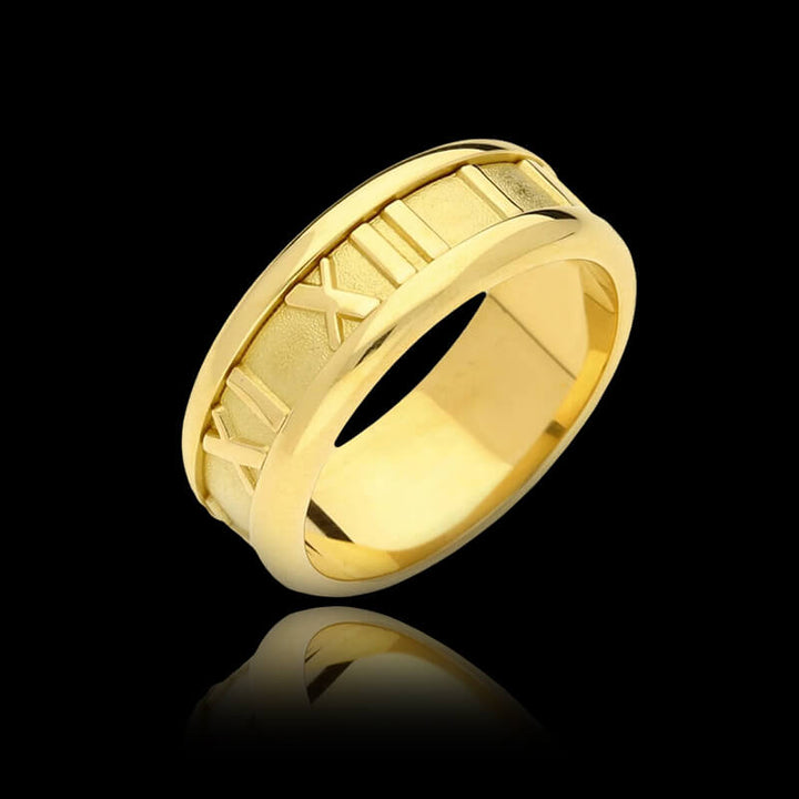 Custom Roman Numerals 925 Sterling Silver Ring