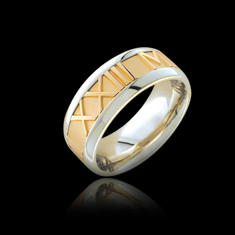 Custom Roman Numerals 925 Sterling Silver Ring