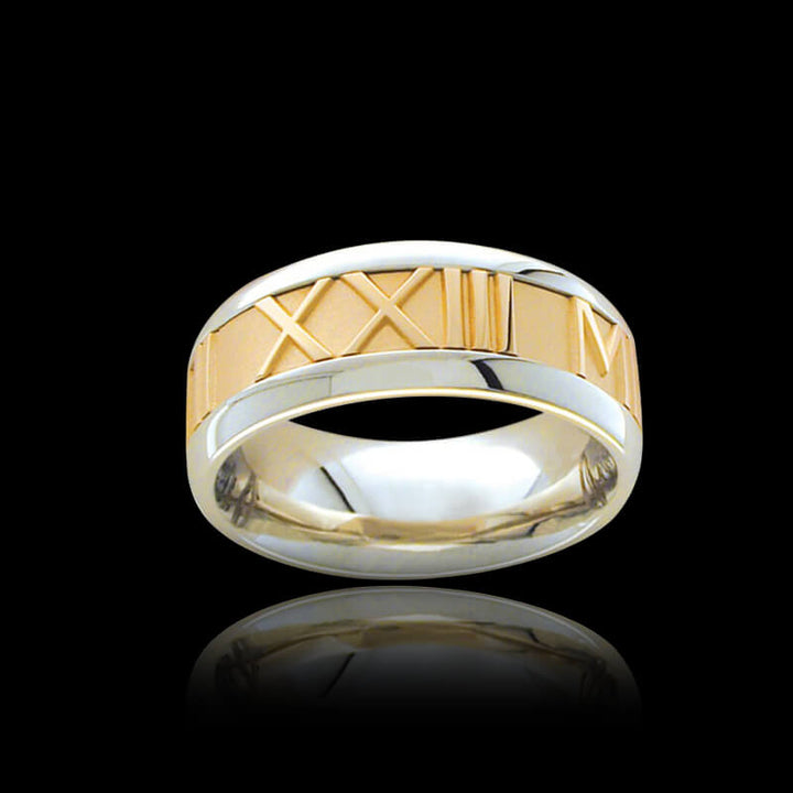 Custom Roman Numerals 925 Sterling Silver Ring