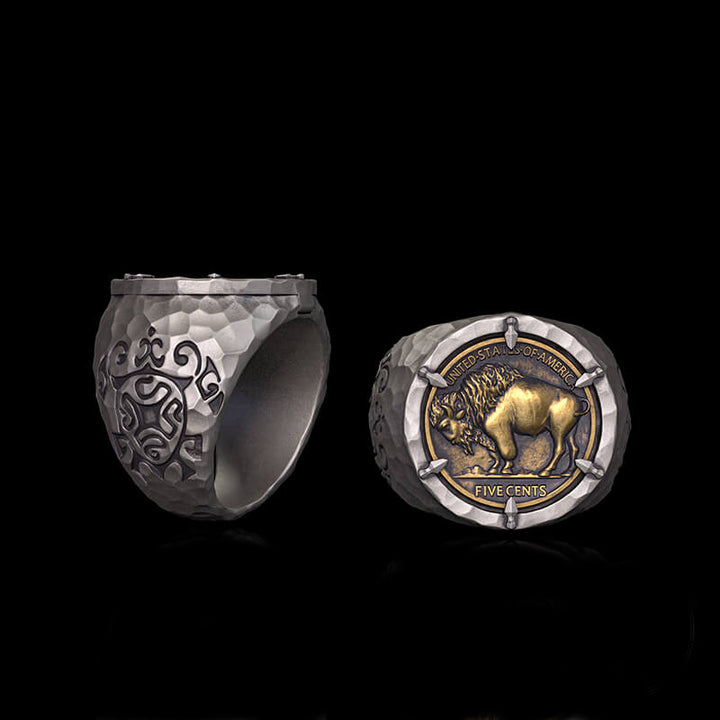 Customizable Buffalo Nickle Coin Sterling Silver Ring | RoyalLuster.com