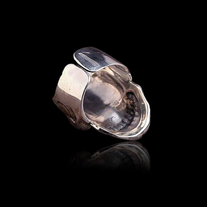 Cyclops Red Crystal 925 Sterling Silver Skull CZ Mythology Ring