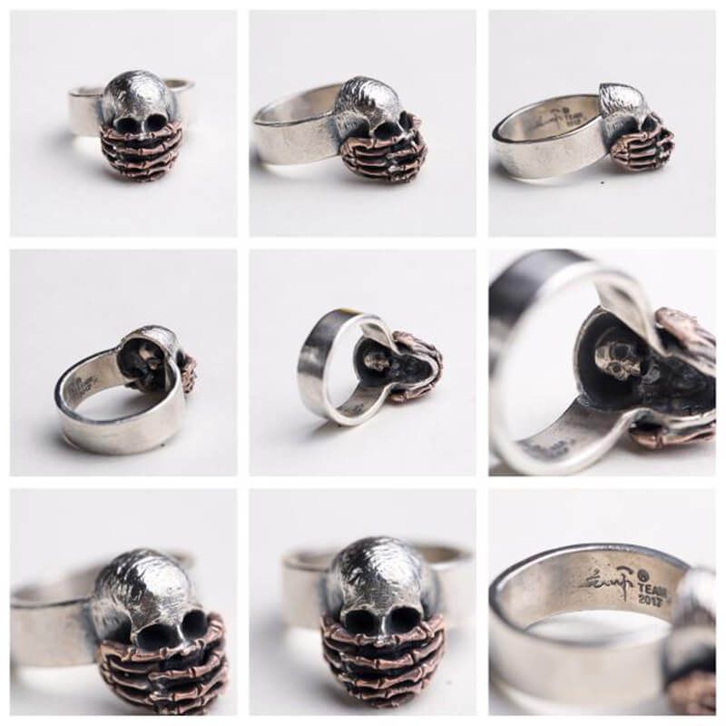 Dark 925 Sterling Silver Skull Ring