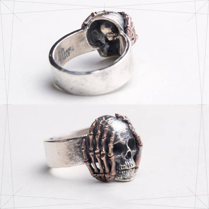 Dark 925 Sterling Silver Skull Ring