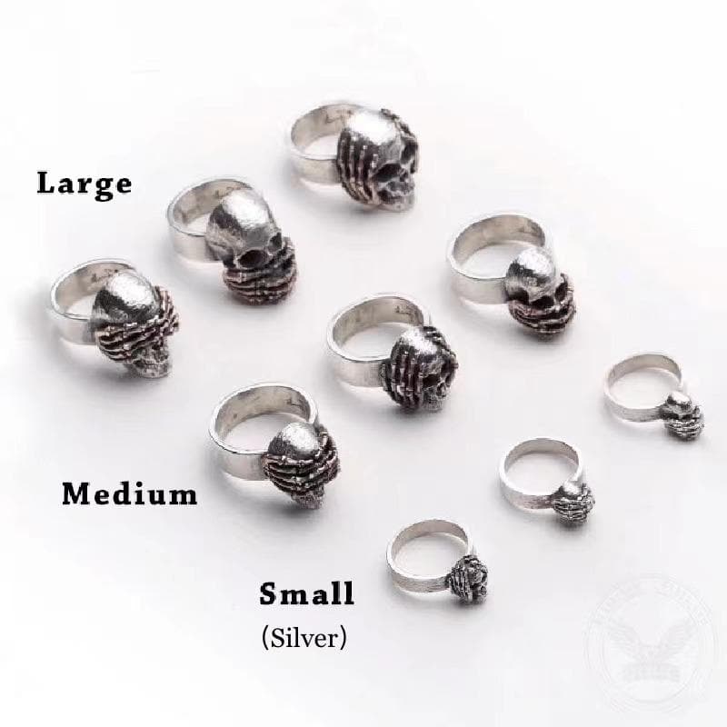 Dark 925 Sterling Silver Skull Ring