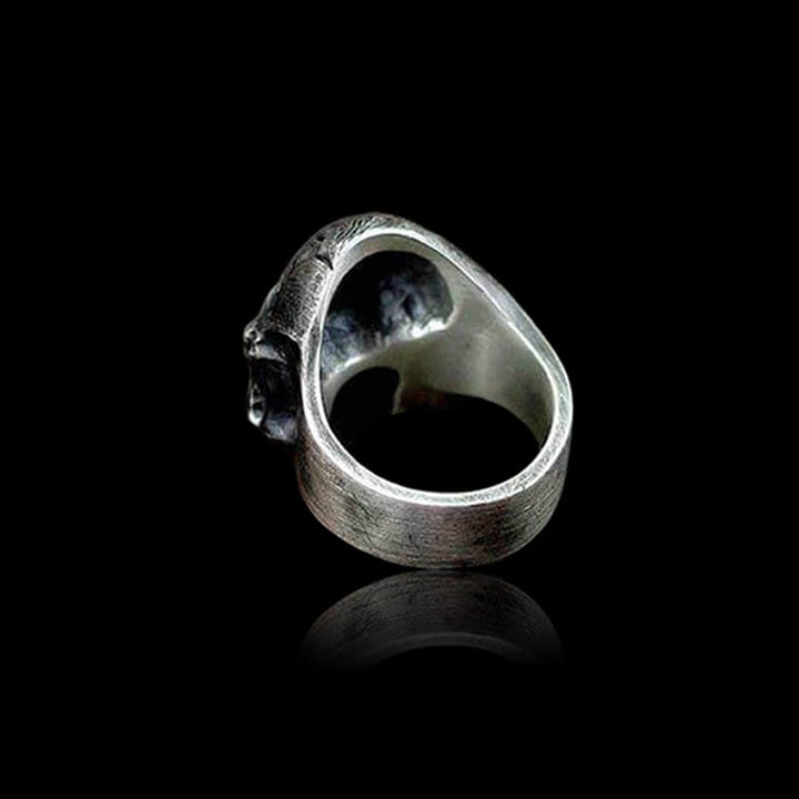 Dark Crack 925 Sterling Silver Skull Ring