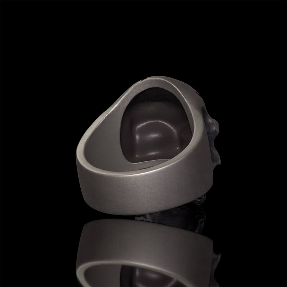 Dark Crack 925 Sterling Silver Skull Ring