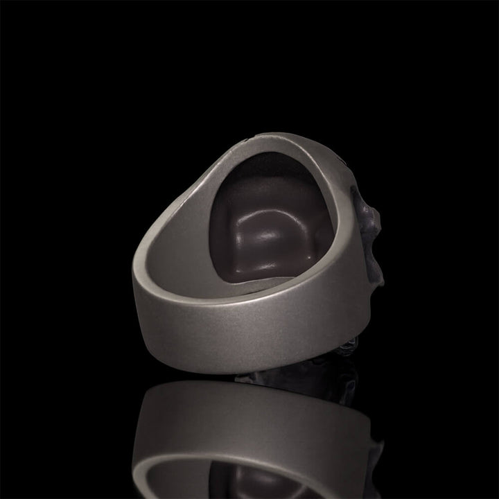 Dark Crack 925 Sterling Silver Skull Ring