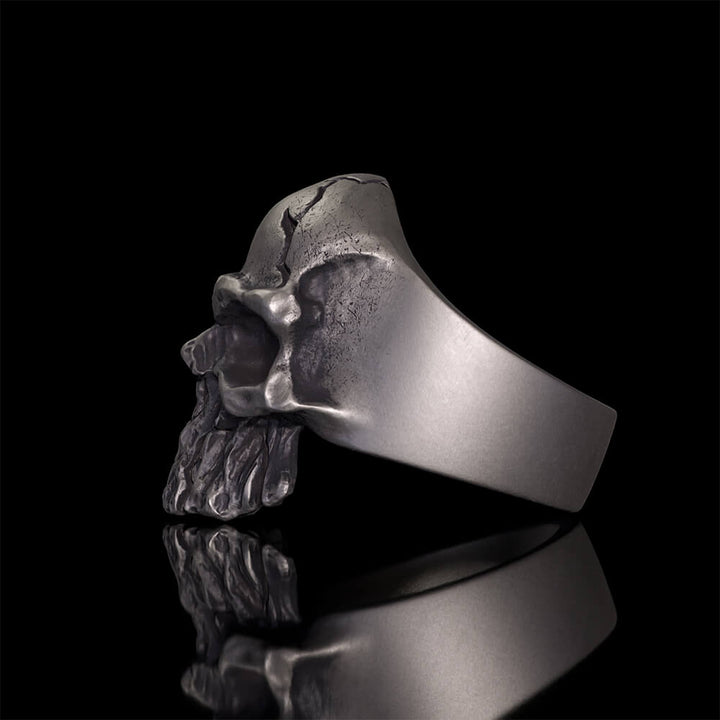 Dark Crack 925 Sterling Silver Skull Ring
