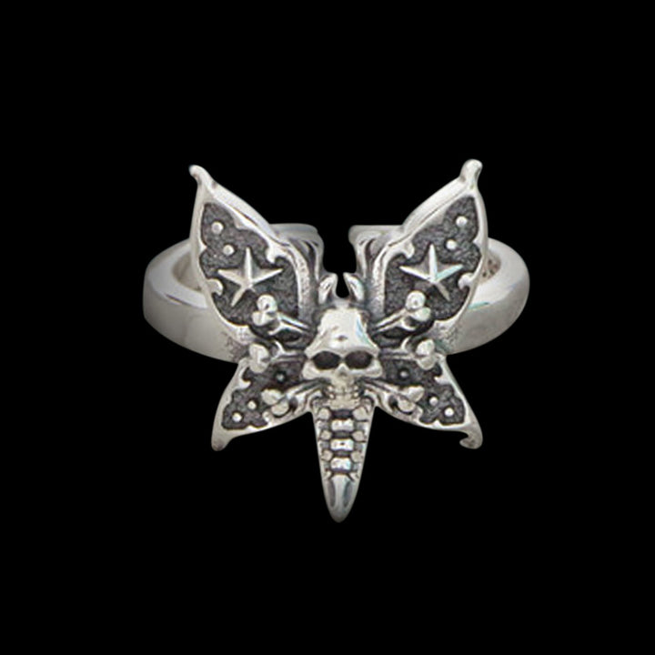 Death Head Moth 925 Sterling Silver Ring