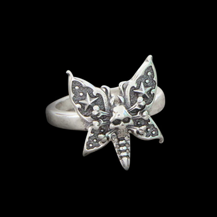 Death Head Moth 925 Sterling Silver Ring