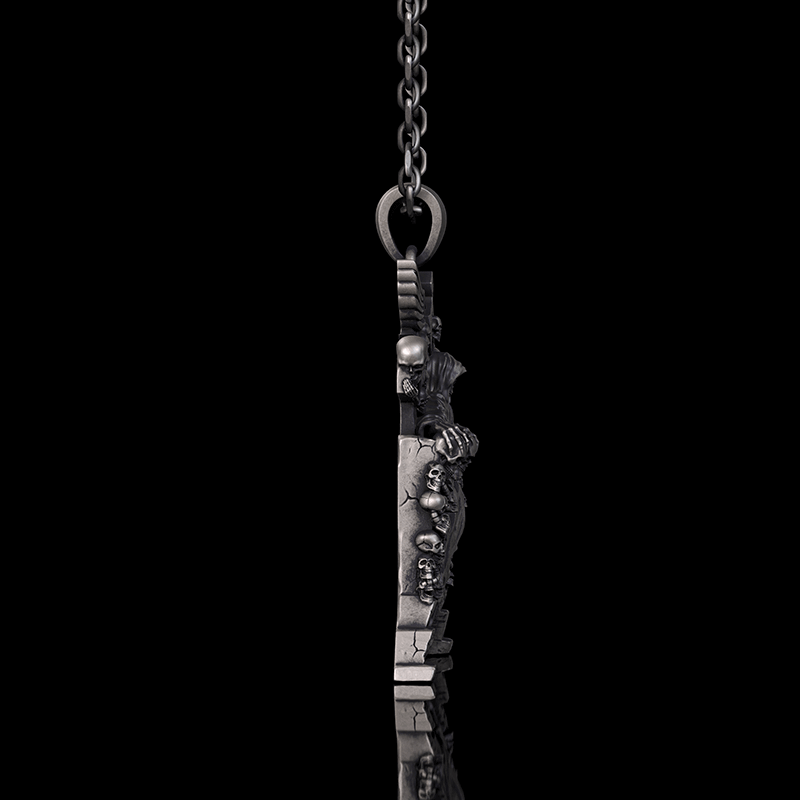 Death Regal Throne Sterling Silver Pendant