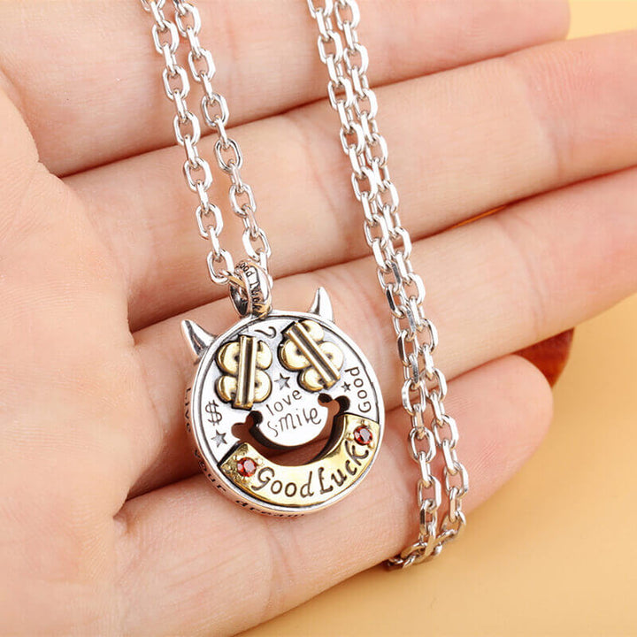 Demon Dollar Sign 925 Sterling Silver Pendant 02 | RoyalLuster.com