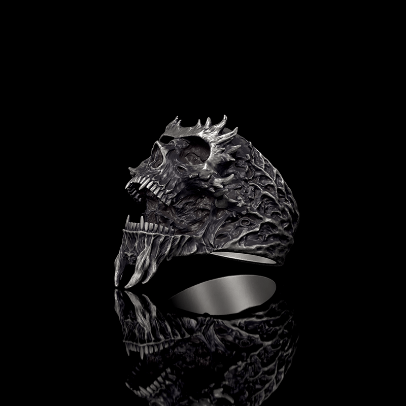 Demon Skull 925 Sterling Silver Ring