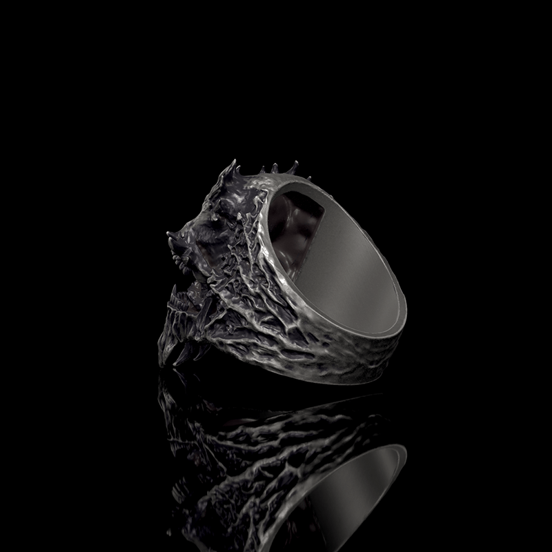 Demon Skull 925 Sterling Silver Ring