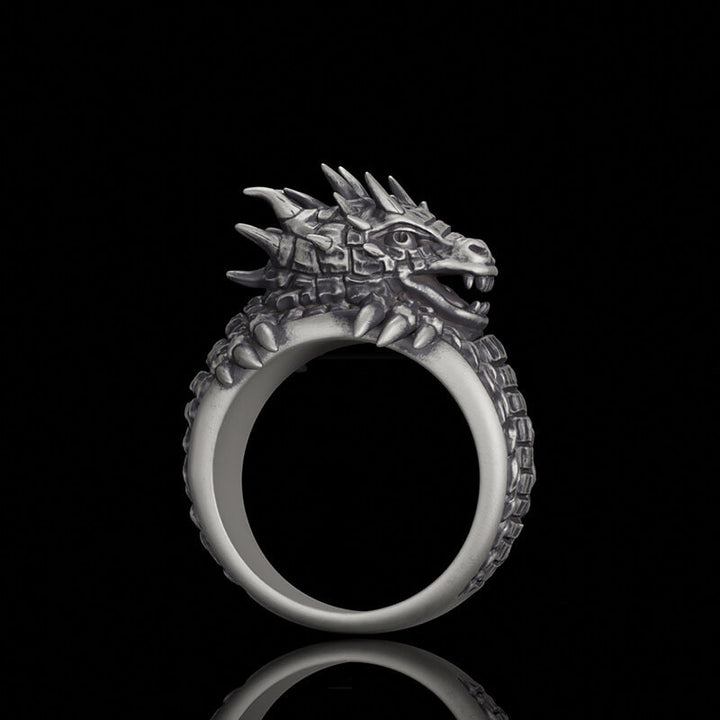 Demonic Dragon Sterling Silver Ring | RoyalLuster.com