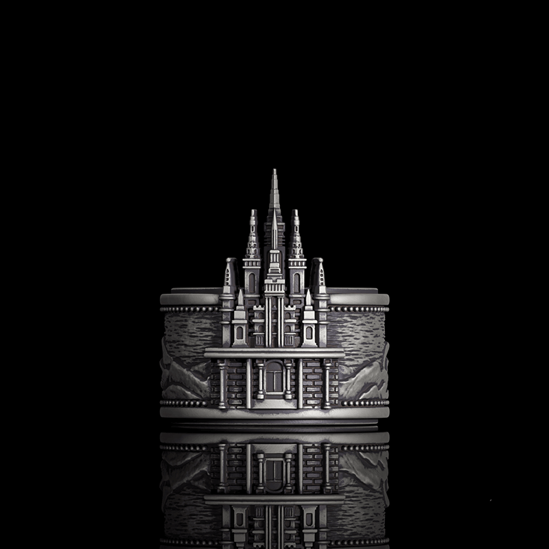 Detailed Castle Design Sterling Silver Ring | RoyalLuster.com