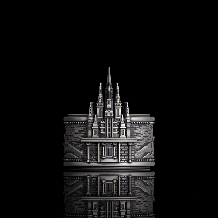 Detailed Castle Design Sterling Silver Ring | RoyalLuster.com